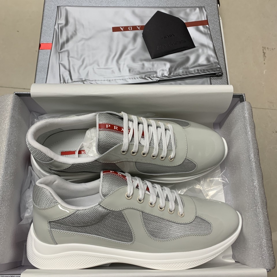 Prada America's Cup sneakers Low Top Grey Silver Size: 35-47